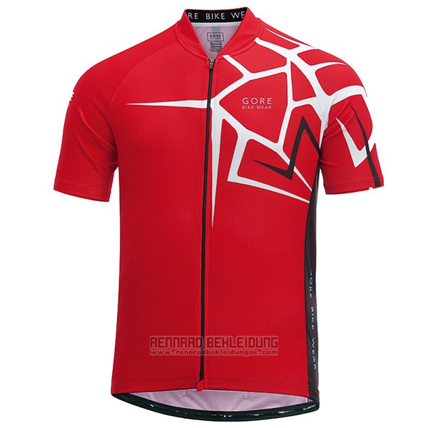 2017 Fahrradbekleidung Gore Bike Wear Power Adrenaline Rot Trikot Kurzarm und Tragerhose